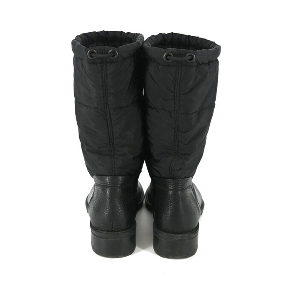 Pedro Garcia | Black Leather Nylon Draw String Boots Size 10 - Picture 3 of 11